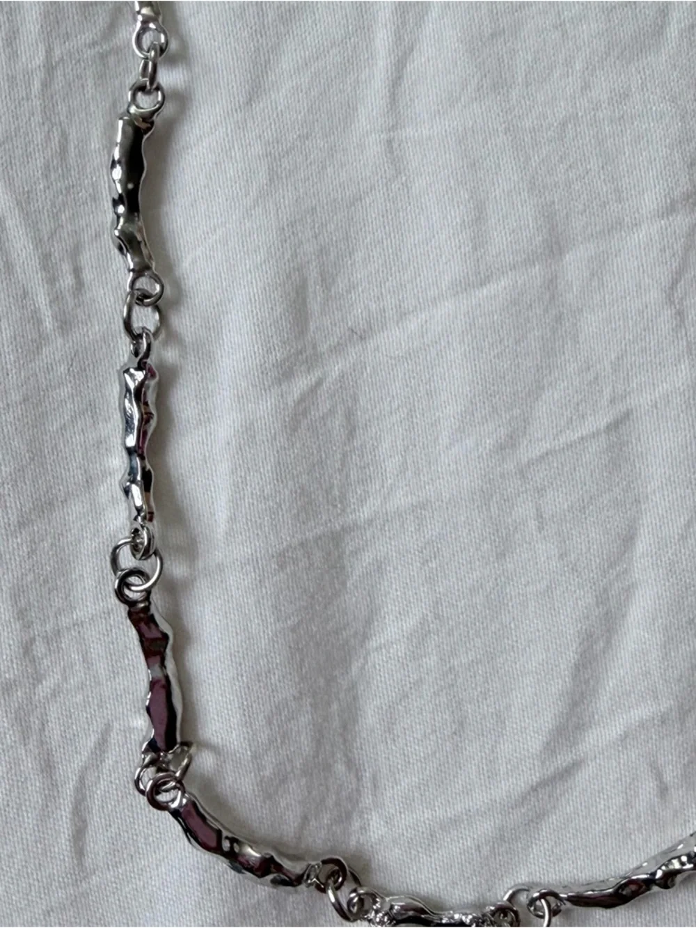 Brand New Y2K Magic Fairytale Silver White Diamond Heart Pendant 18” Necklace